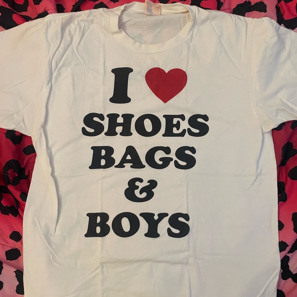 White Graphic Tee with Bold Text